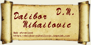 Dalibor Mihailović vizit kartica